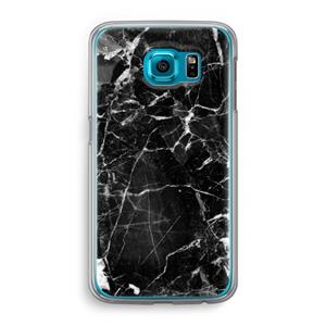 CaseCompany Zwart Marmer 2: Samsung Galaxy S6 Transparant Hoesje
