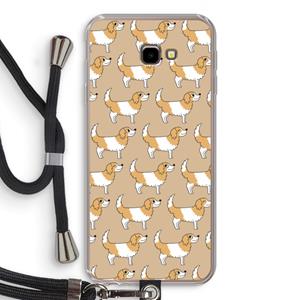 CaseCompany Doggy: Samsung Galaxy J4 Plus Transparant Hoesje met koord