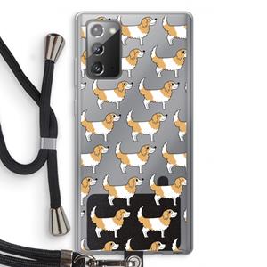 CaseCompany Doggy: Samsung Galaxy Note 20 / Note 20 5G Transparant Hoesje met koord