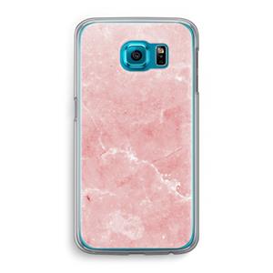 CaseCompany Roze marmer: Samsung Galaxy S6 Transparant Hoesje