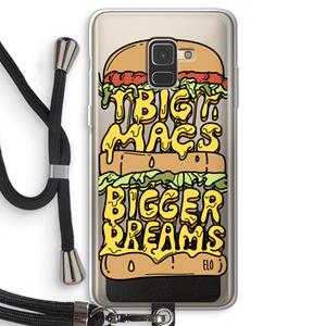 CaseCompany Big Macs Bigger Dreams: Samsung Galaxy A8 (2018) Transparant Hoesje met koord