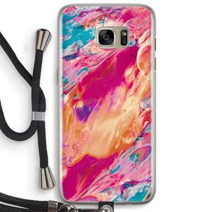 CaseCompany Pastel Echoes: Samsung Galaxy S7 Edge Transparant Hoesje met koord