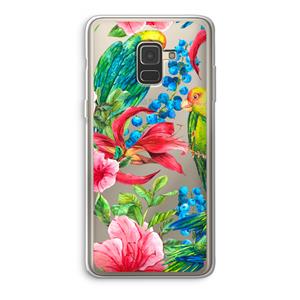 CaseCompany Papegaaien: Samsung Galaxy A8 (2018) Transparant Hoesje