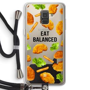CaseCompany Eat Balanced: Samsung Galaxy A8 (2018) Transparant Hoesje met koord