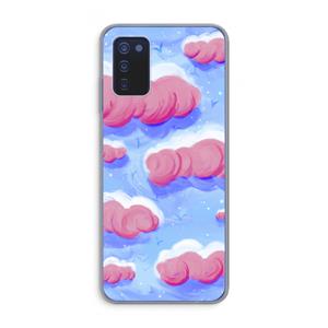 CaseCompany Roze wolken met vogels: Samsung Galaxy A03s Transparant Hoesje