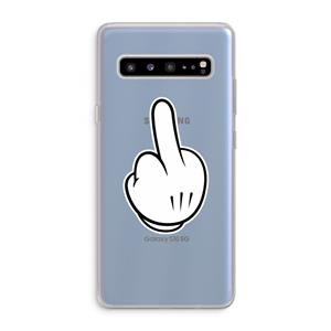 CaseCompany Middle finger black: Samsung Galaxy S10 5G Transparant Hoesje