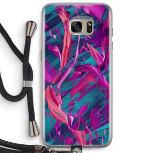 CaseCompany Pink Clouds: Samsung Galaxy S7 Edge Transparant Hoesje met koord