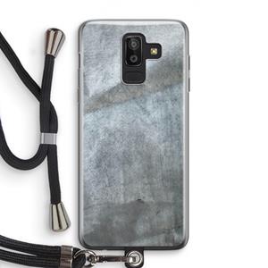 CaseCompany Grey Stone: Samsung Galaxy J8 (2018) Transparant Hoesje met koord
