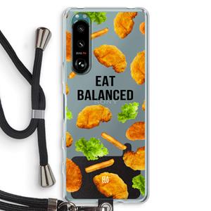 CaseCompany Eat Balanced: Sony Xperia 5 III Transparant Hoesje met koord