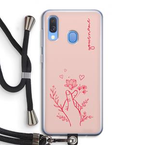 CaseCompany Giving Flowers: Samsung Galaxy A40 Transparant Hoesje met koord
