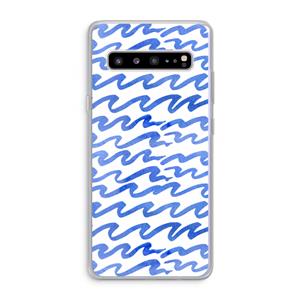 CaseCompany Blauwe golven: Samsung Galaxy S10 5G Transparant Hoesje