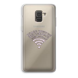 CaseCompany Home Is Where The Wifi Is: Samsung Galaxy A8 (2018) Transparant Hoesje
