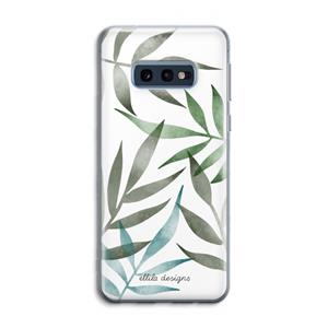 CaseCompany Tropical watercolor leaves: Samsung Galaxy S10e Transparant Hoesje