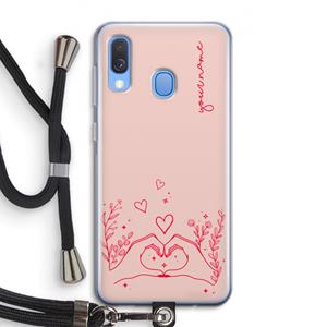 CaseCompany Love is in the air: Samsung Galaxy A40 Transparant Hoesje met koord