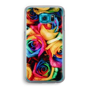 CaseCompany Neon bloemen: Samsung Galaxy S6 Transparant Hoesje