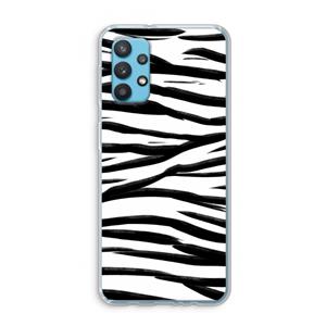 CaseCompany Zebra pattern: Samsung Galaxy A32 4G Transparant Hoesje