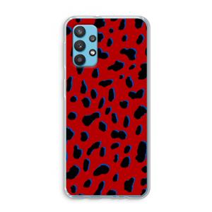 CaseCompany Red Leopard: Samsung Galaxy A32 4G Transparant Hoesje