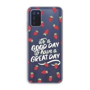 CaseCompany Don't forget to have a great day: Samsung Galaxy A03s Transparant Hoesje