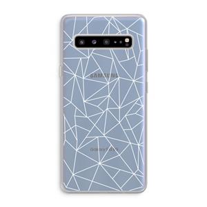 CaseCompany Geometrische lijnen wit: Samsung Galaxy S10 5G Transparant Hoesje