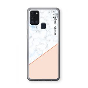 CaseCompany Marmer in stijl: Samsung Galaxy A21s Transparant Hoesje