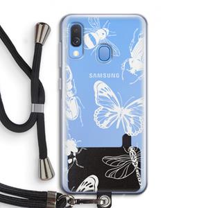 CaseCompany Tiny Bugs: Samsung Galaxy A40 Transparant Hoesje met koord