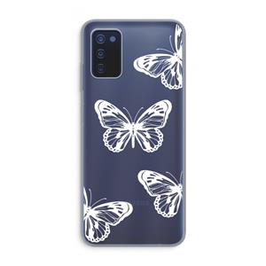 CaseCompany White butterfly: Samsung Galaxy A03s Transparant Hoesje