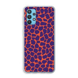 CaseCompany Purple Giraffe: Samsung Galaxy A32 4G Transparant Hoesje