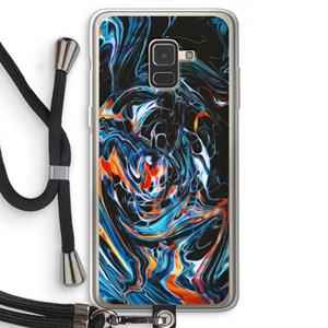 CaseCompany Black Unicorn: Samsung Galaxy A8 (2018) Transparant Hoesje met koord
