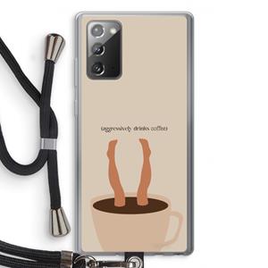 CaseCompany Aggressively drinks coffee: Samsung Galaxy Note 20 / Note 20 5G Transparant Hoesje met koord