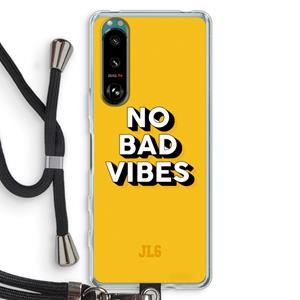 CaseCompany No Bad Vibes: Sony Xperia 5 III Transparant Hoesje met koord