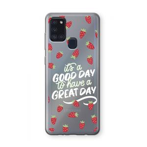 CaseCompany Don't forget to have a great day: Samsung Galaxy A21s Transparant Hoesje