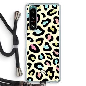 CaseCompany Leopard pattern: Sony Xperia 5 III Transparant Hoesje met koord