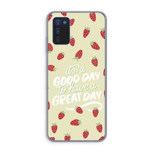 CaseCompany Don't forget to have a great day: Samsung Galaxy A03s Transparant Hoesje