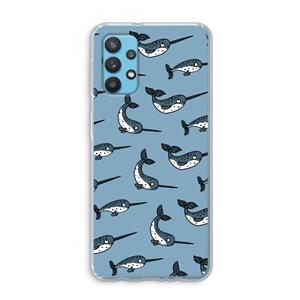 CaseCompany Narwhal: Samsung Galaxy A32 4G Transparant Hoesje