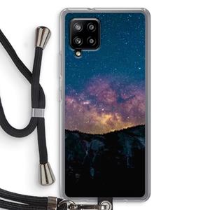 CaseCompany Travel to space: Samsung Galaxy A42 5G Transparant Hoesje met koord