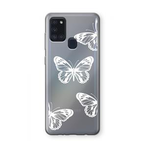 CaseCompany White butterfly: Samsung Galaxy A21s Transparant Hoesje