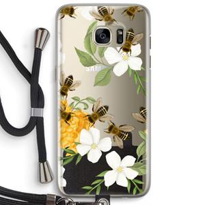 CaseCompany No flowers without bees: Samsung Galaxy S7 Edge Transparant Hoesje met koord