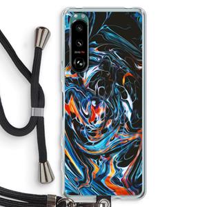 CaseCompany Black Unicorn: Sony Xperia 5 III Transparant Hoesje met koord