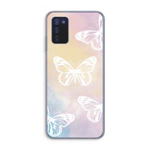 CaseCompany White butterfly: Samsung Galaxy A03s Transparant Hoesje