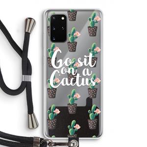 CaseCompany Cactus quote: Samsung Galaxy S20 Plus Transparant Hoesje met koord