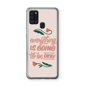 CaseCompany Optimistic flower girl: Samsung Galaxy A21s Transparant Hoesje