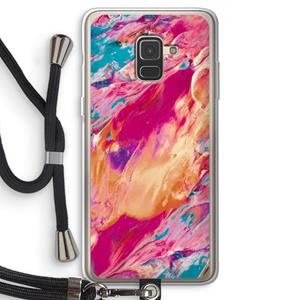 CaseCompany Pastel Echoes: Samsung Galaxy A8 (2018) Transparant Hoesje met koord