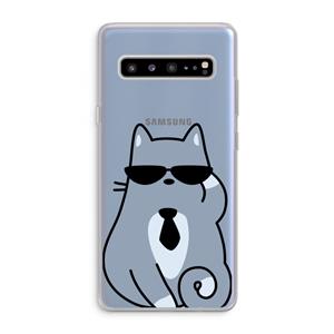 CaseCompany Cool cat: Samsung Galaxy S10 5G Transparant Hoesje