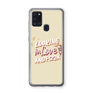 CaseCompany Pizza is the answer: Samsung Galaxy A21s Transparant Hoesje
