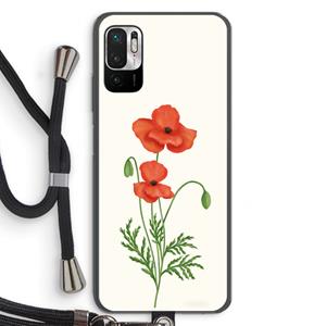 CaseCompany Red poppy: Xiaomi Redmi Note 10 5G Transparant Hoesje met koord