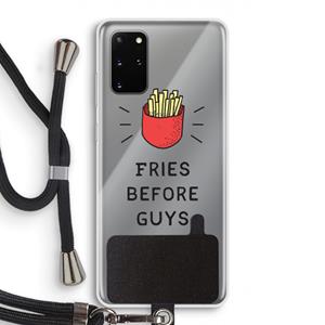 CaseCompany Fries before guys: Samsung Galaxy S20 Plus Transparant Hoesje met koord