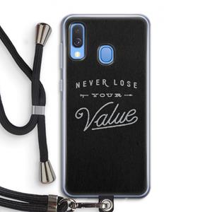 CaseCompany Never lose your value: Samsung Galaxy A40 Transparant Hoesje met koord