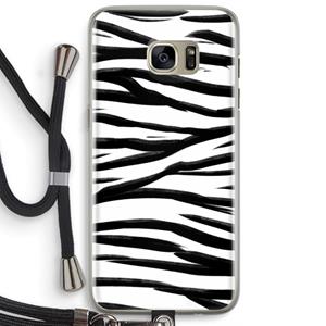 CaseCompany Zebra pattern: Samsung Galaxy S7 Edge Transparant Hoesje met koord