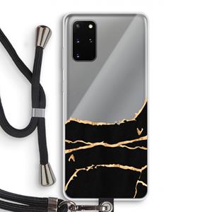 CaseCompany Gouden marmer: Samsung Galaxy S20 Plus Transparant Hoesje met koord