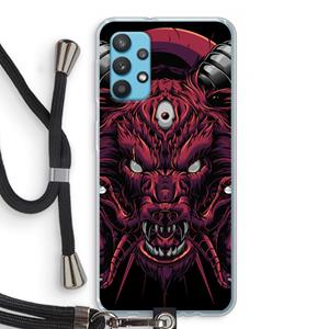 CaseCompany Hell Hound and Serpents: Samsung Galaxy A32 4G Transparant Hoesje met koord